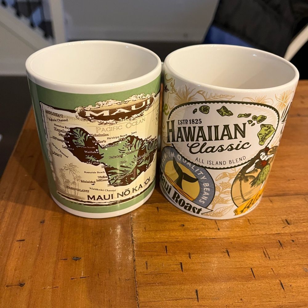 2-Hawaii Maui Map Kona Waikiki Hawaiian Style Printed Islands Coffee Mug Cup